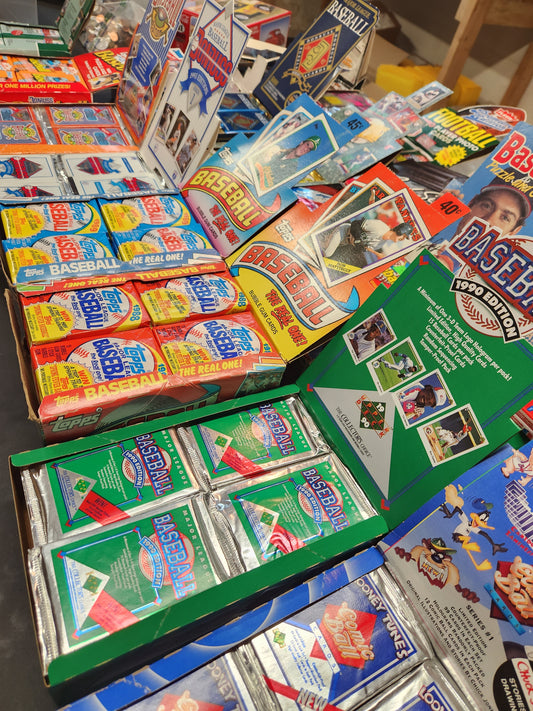 Lot of 300 Vintage MLB BASEBALL CARDS in unopened packs.