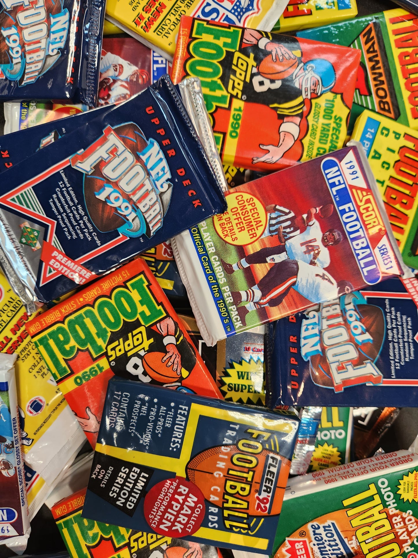 Lot of 55-60 NFL Football Cards in Unopened Packs