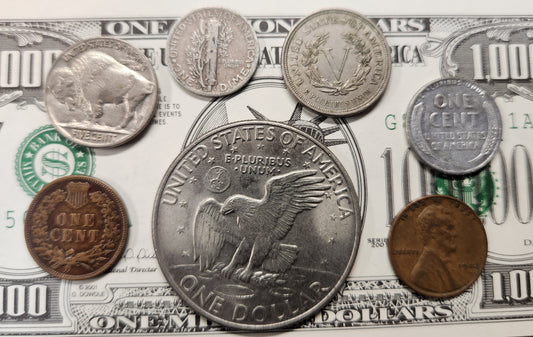 U.S. Coin Starter Lot Collectors Set 7 Coins w/silver