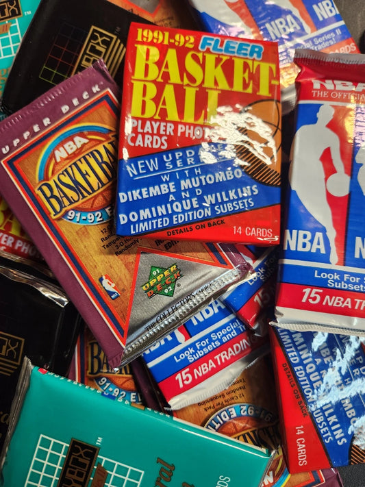 100 VINTAGE Unopened Basketball Cards in Factory Sealed Packs!!!