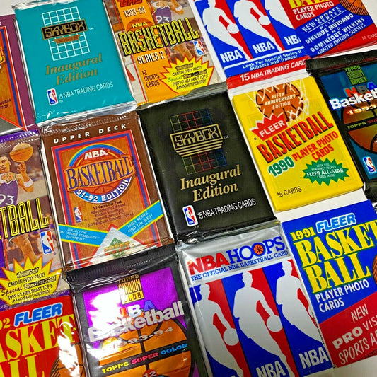 Lot of 55+ Vintage Basketball Cards In Factory Sealed Unopened NBA Packs